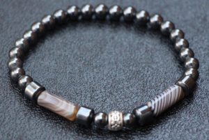 Hematite and Botswana Agate Stretch Bracelet