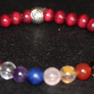 7 Chakra with Palm Wood Bracelet