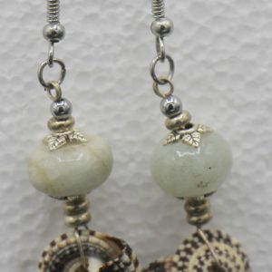 Statement aquamarine with shells earrings