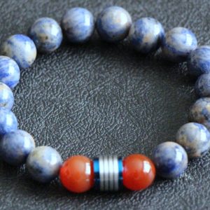 Sodalite & Carnelian Stretch Bracelet