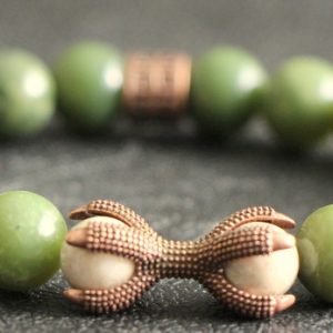 Canadian Jade and Tiger's Eye Stretch Bracelet