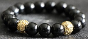 Black Agate Stretch Bracelet