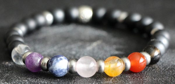 7 Chakra and Agate Stretch Bracelet