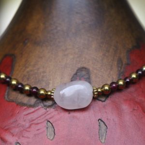 Rose Quartz and Garnet Anklet