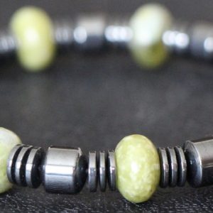 Peridot and Hematite Stretch Bracelet