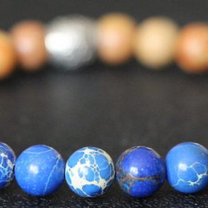 Blue Sea Sediment Jasper Stretch Bracelet