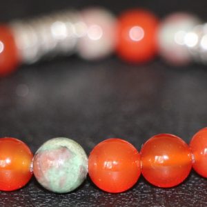 Carnelian and Garnet Stretch Bracelet