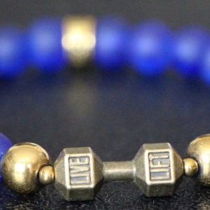 Cobalt Glass Stretch Bracelet