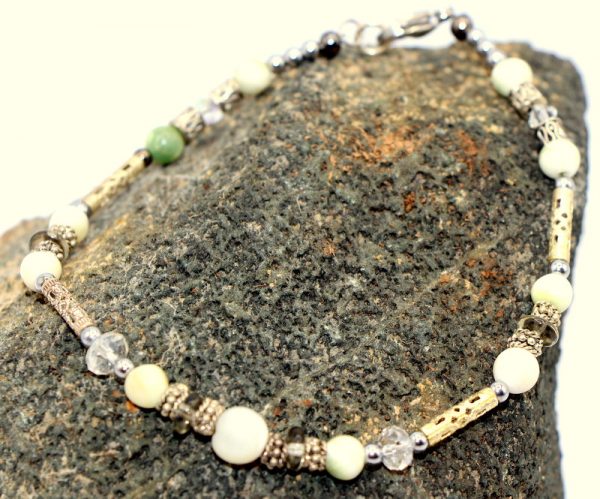 Sterling Silver and Mother of Pearl Anklet