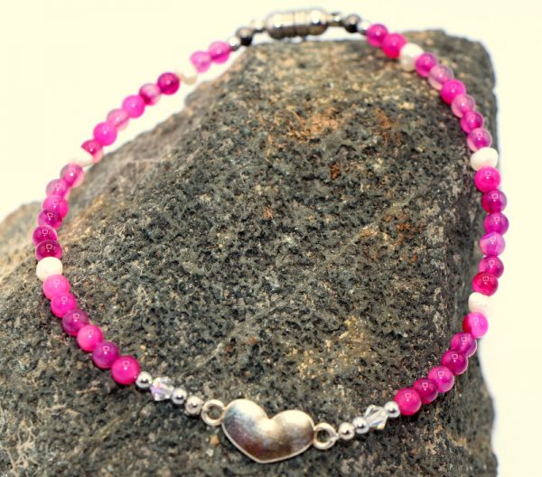 Fresh Water Pearls with Pink Agate Anklet