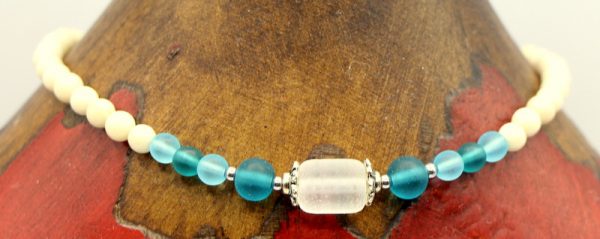 Cultured Pearl and River Stone Anklet