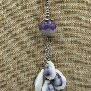 Purple Cowyee Shell Pendant Necklace