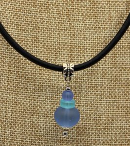 Blue Sea Glass Pendant Necklace