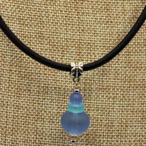 Blue Sea Glass Pendant Necklace