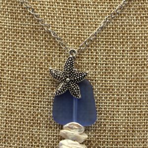 Pearl and Sea Glass Pendant Necklace