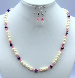 Bridal Inspired Pearl and Swarovski Necklace