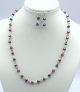 Bridal Inspired Pearl and Swarovski Necklace