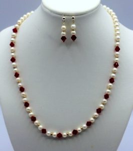 Bridal Inspired Pearl and Swarovski Necklace