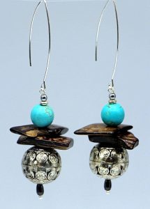 Coconut shell chips with howlite earrings.