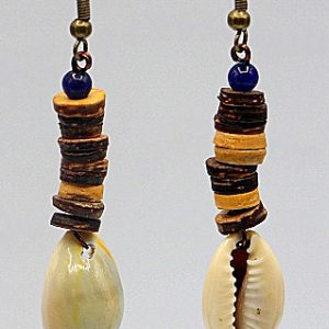 Golden Rain Top Cowry Shell Earrings