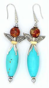 Howlite and Jasper Angel Earrings