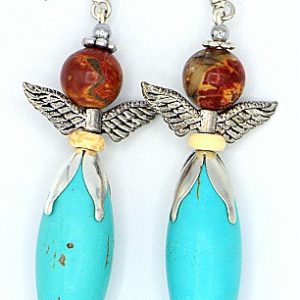 Howlite and Jasper Angel Earrings