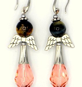 Chinese crystal angel earrings