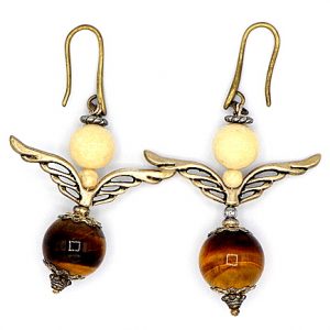 Tigers Eye Angel Earrings