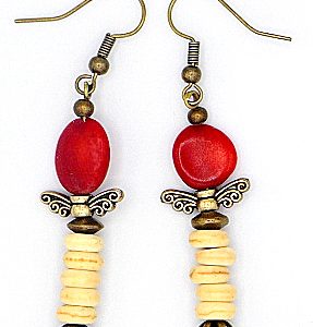 Coral angel earrings