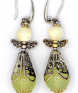 Malaysia jade angel earrings