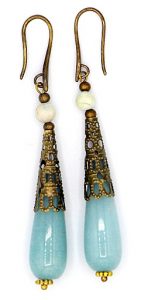 Aquamarine teardrop chandelier earrings