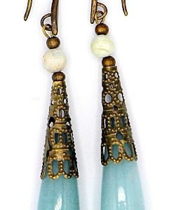 Aquamarine teardrop chandelier earrings