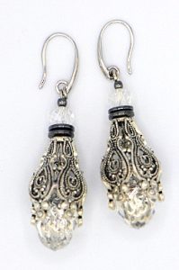 Clear quartz crystal earrings
