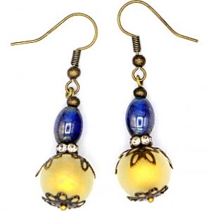 Gold foil bead earrings