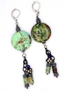 African turquoise chandelier earrings