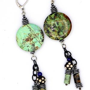 African turquoise chandelier earrings