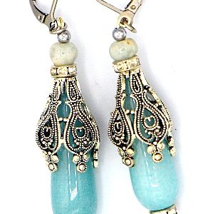 Fancy aquamarine teardrop earrings