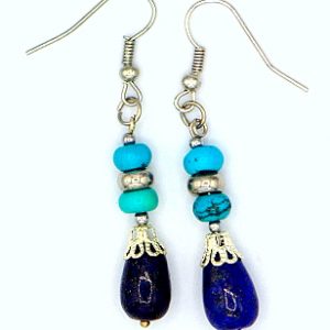 Lapis lazuli and turquoise earrings