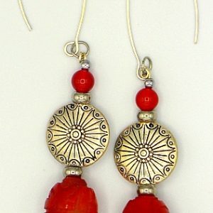 Carnelian drop earrings