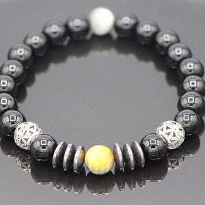 Black agate stretch bracelet