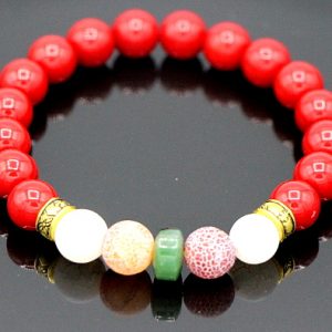 Red coral stretch bracelet