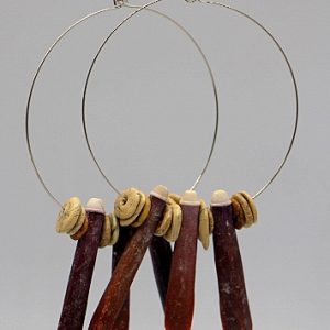 Sea Urchin and White Turquoise Hoop Earrings