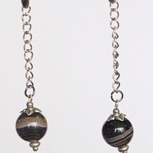 Botswana Agate Chain Drop Earrings