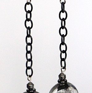 Foil encased chain drop earrings