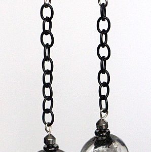 Foil encased chain drop earrings