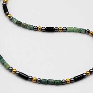 Russian Jade and Hematite Necklace