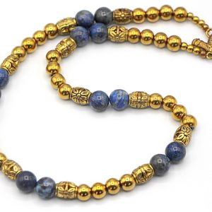 Hematite and Lapis Men's Necklace