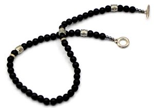 Hematite and black onyx mens's necklace