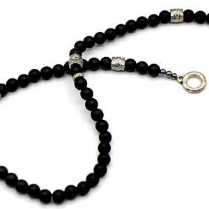 Hematite and black onyx mens's necklace