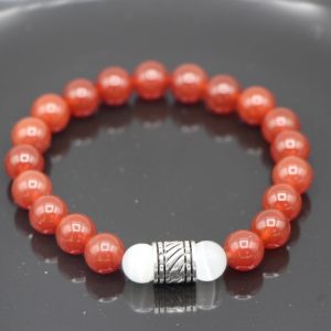 Carnelian and Cat's Eye stretch bracelet